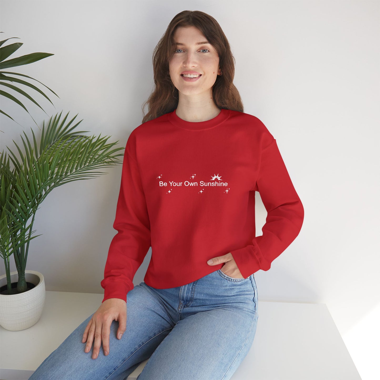 Embroided Crewneck Sweatshirt - Be Your Own Sunshine
