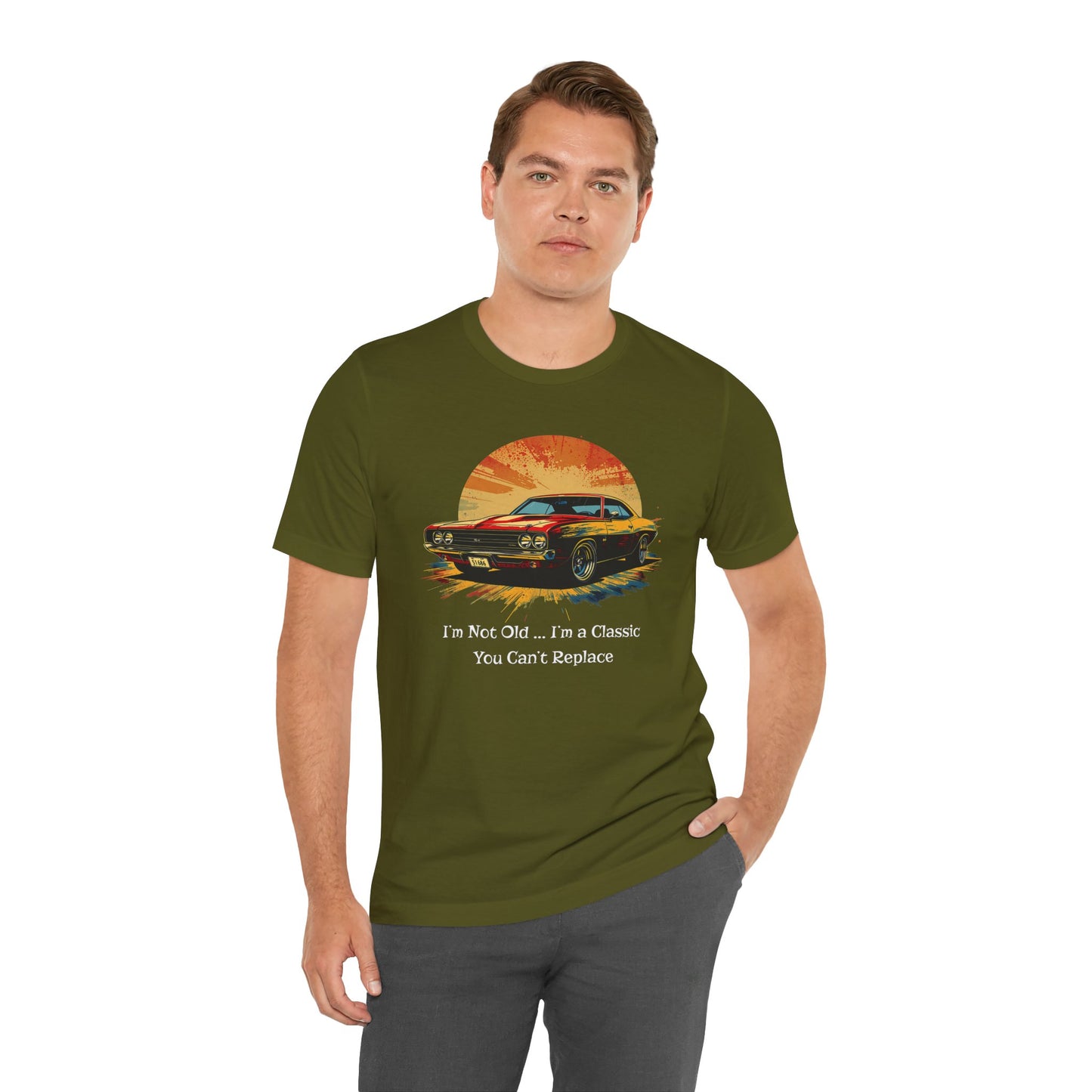 Vintage Car Lover Jersey Short Sleeve Tee - Iam not old you cant replace me