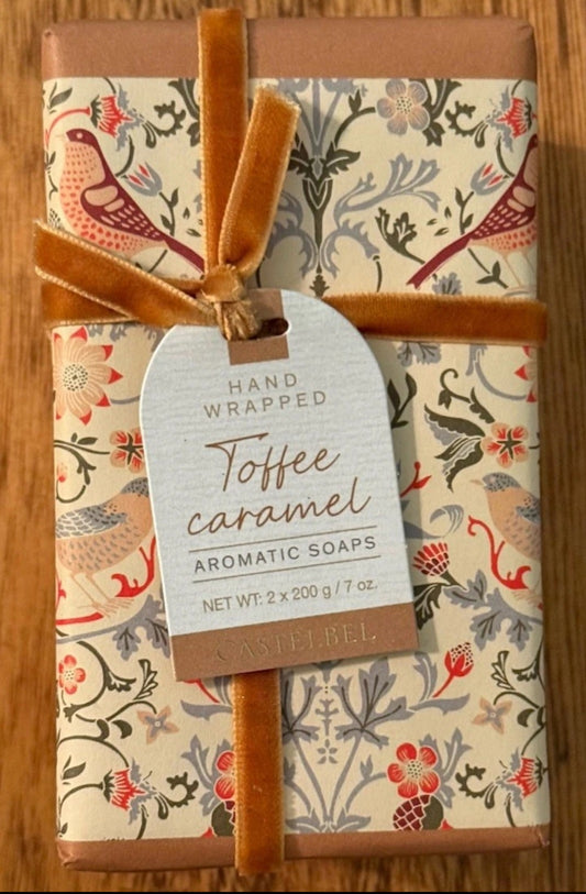 2 Bars Castelbel Holiday Bar Soap Toffee Caramel 7 oz ea