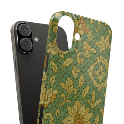 Slim Phone Cases Desert Bloom Boho Mosaic iPhone Case | Handcrafted Ceramic Tile Look | Warm Terracotta & Rose