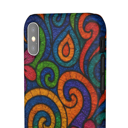 Psychedelic Hippie Phone Case, Boho Rainbow Retro 70s Groovy Art Cover