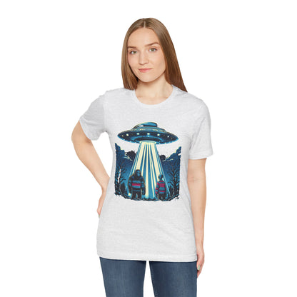 Alien Spaceship and Bigfoot Ugly Christmas Sweater Tee