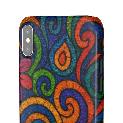 Psychedelic Hippie Phone Case, Boho Rainbow Retro 70s Groovy Art Cover