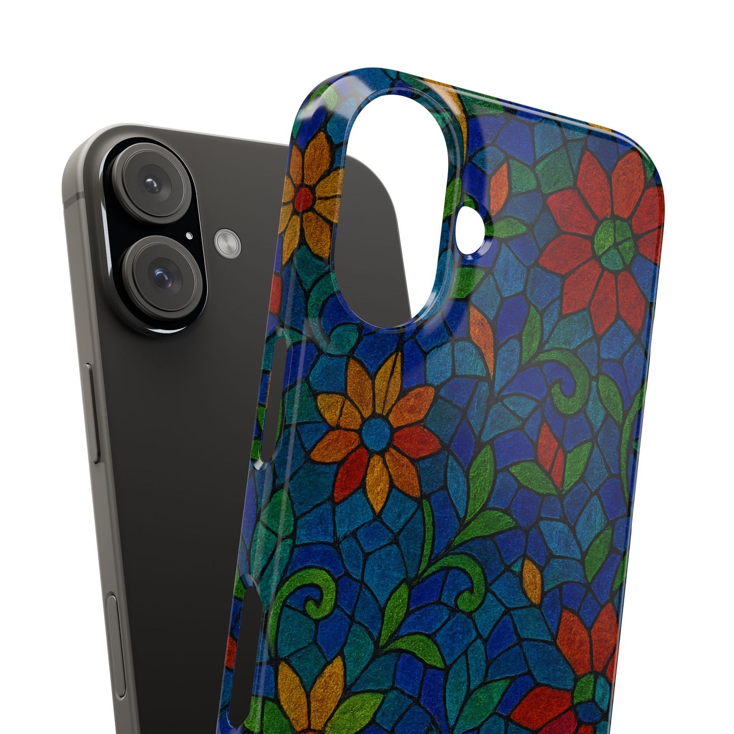 Slim Phone Cases Mystic Aura Mosaic  | 3D Iridescent Glass Tiles | Bohemian Energy Design