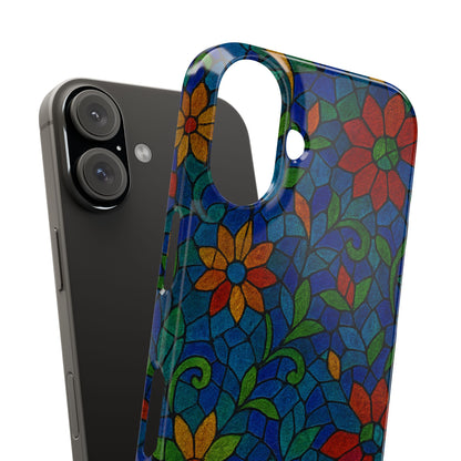 Slim Phone Cases Mystic Aura Mosaic  | 3D Iridescent Glass Tiles | Bohemian Energy Design