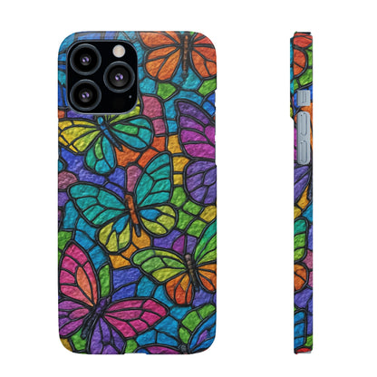 Psychedelic Butterfly Mosaic Phone Case, Trippy Hippie Butterflies,  Rainbow Stained-Glass Art Cover | Boho Festival Aesthetic Case