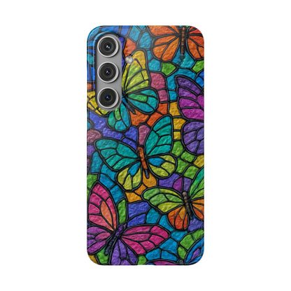 Psychedelic Butterfly Mosaic Phone Case, Trippy Hippie Butterflies,  Rainbow Stained-Glass Art Cover | Boho Festival Aesthetic Case