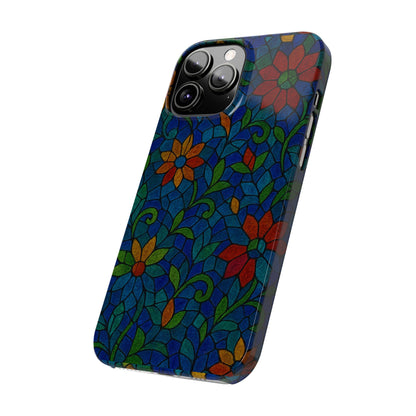 Slim Phone Cases Mystic Aura Mosaic  | 3D Iridescent Glass Tiles | Bohemian Energy Design