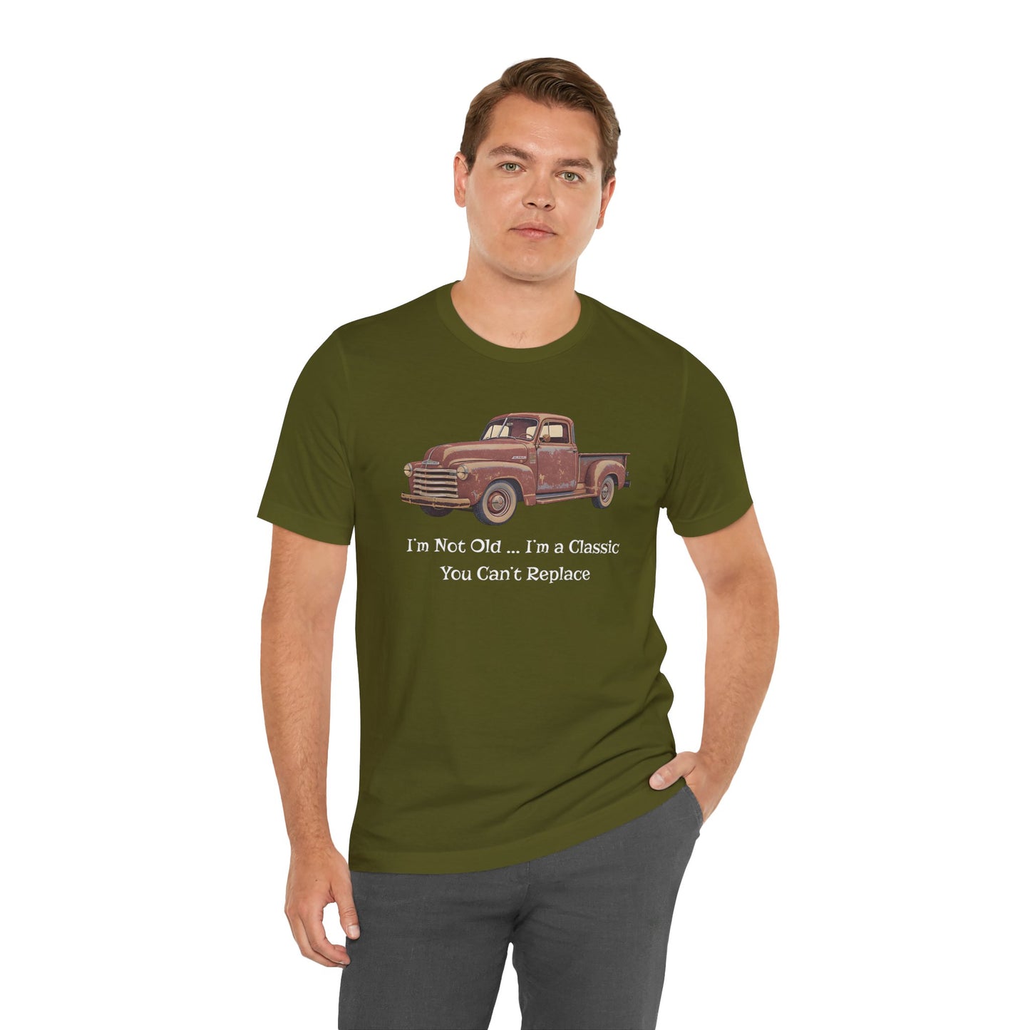 Vintage Old Truck Lover Jersey Short Sleeve Tee - Iam not old you cant replace me
