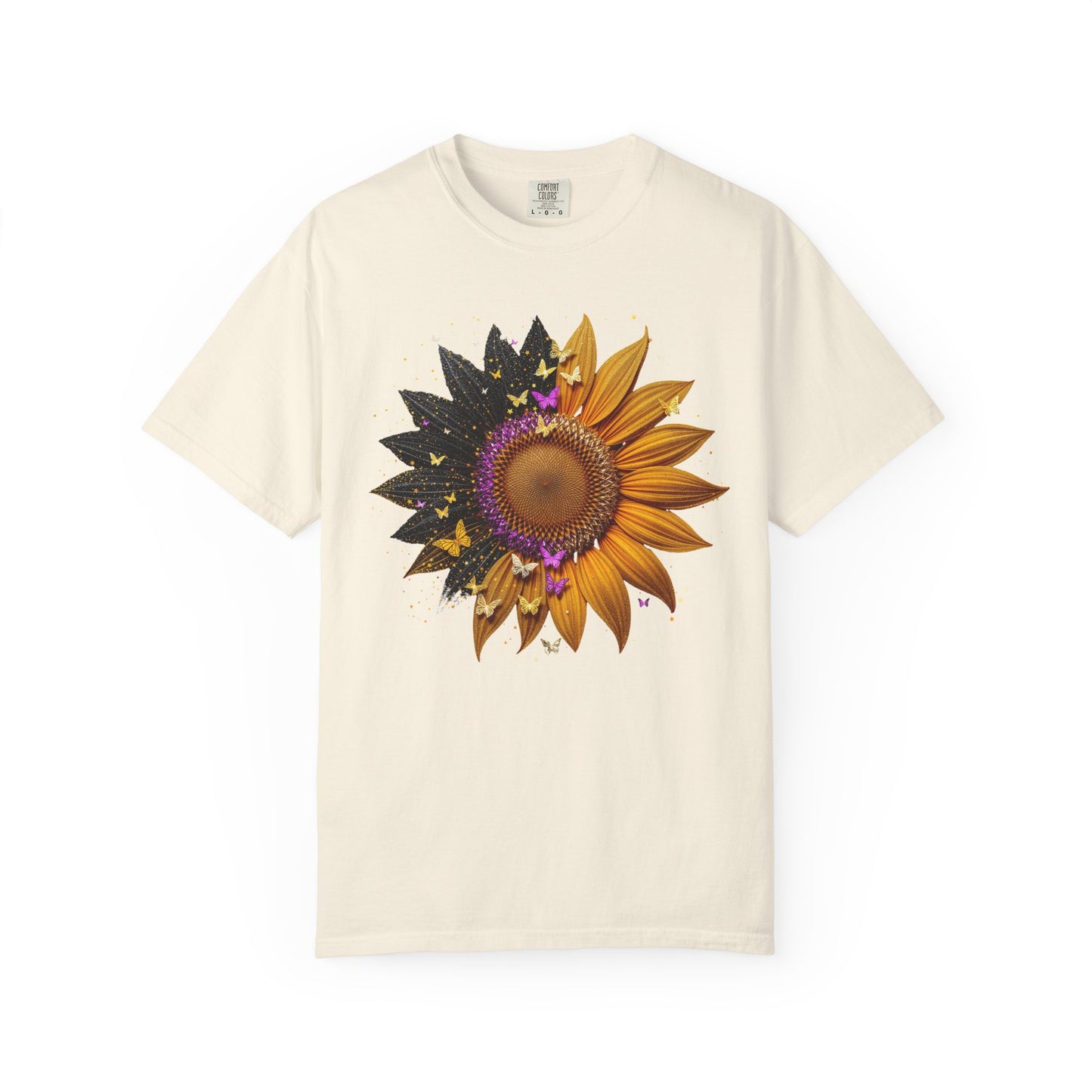 Sunflower Unisex Garment-Dyed T-shirt, Yellow Flower Tee, Floral Shirt, Botanical Top, Nature Lover Gift