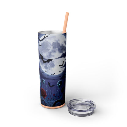 Rose Skull Skinny Tumbler, 20oz