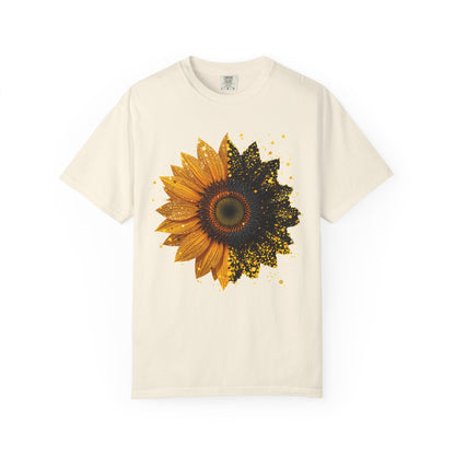 Sunflower Unisex Garment-Dyed T-shirt, Yellow Flower Tee, Floral Shirt, Botanical Top, Nature Lover Gift