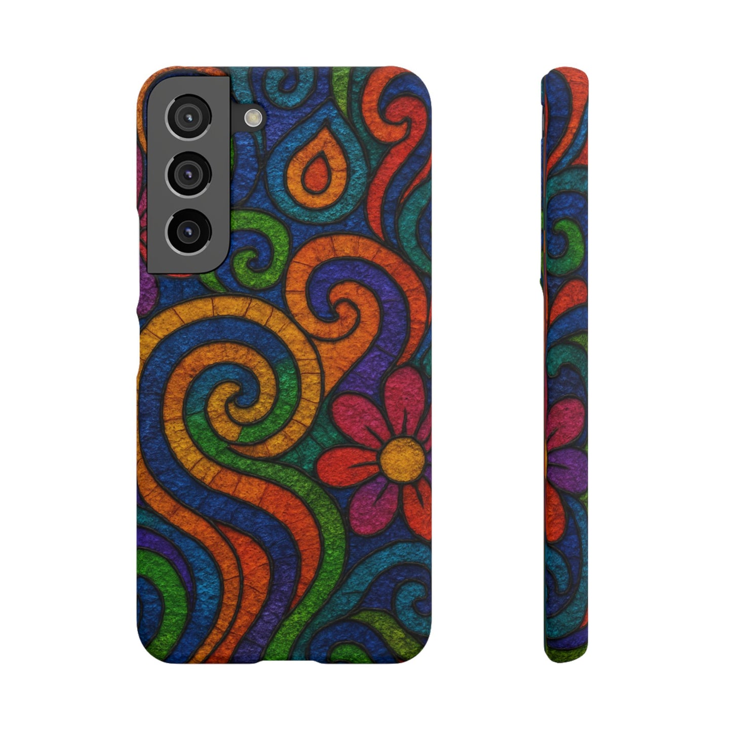 Psychedelic Hippie Phone Case, Boho Rainbow Retro 70s Groovy Art Cover