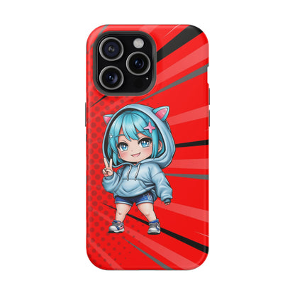 Phone Cases, Cute Chibi Girl in Cat Hoodie, Kawaii Anime Design, Protective Cover, Gift for Anime Fans, Cute Phone Accessories, Cat Lover