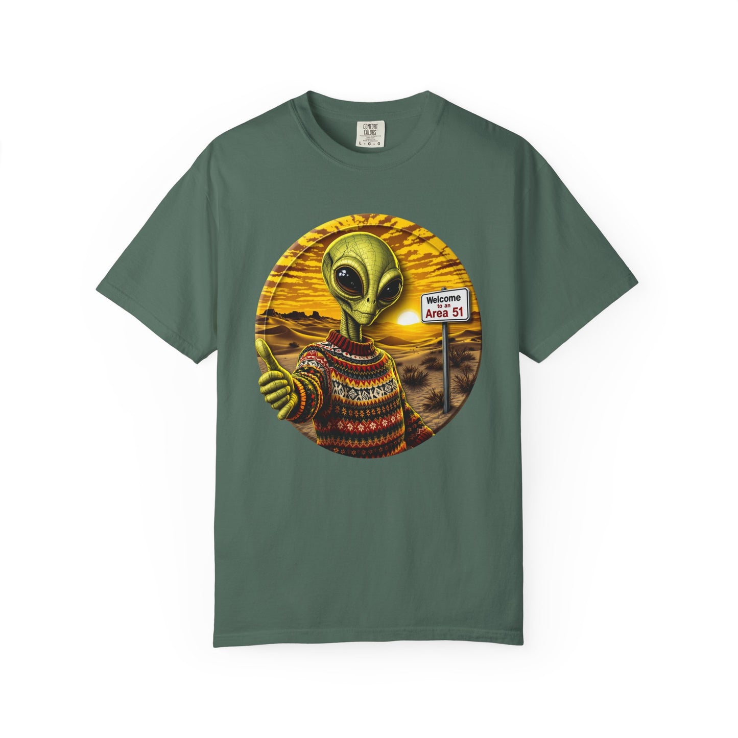 Area 51 Alien Ugly Sweater T-shirt, Extraterrestrial Graphic Tee, UFO Lover Gift, Funny Space Shirt, Ayy Lmao Clothing, Alien Abduction