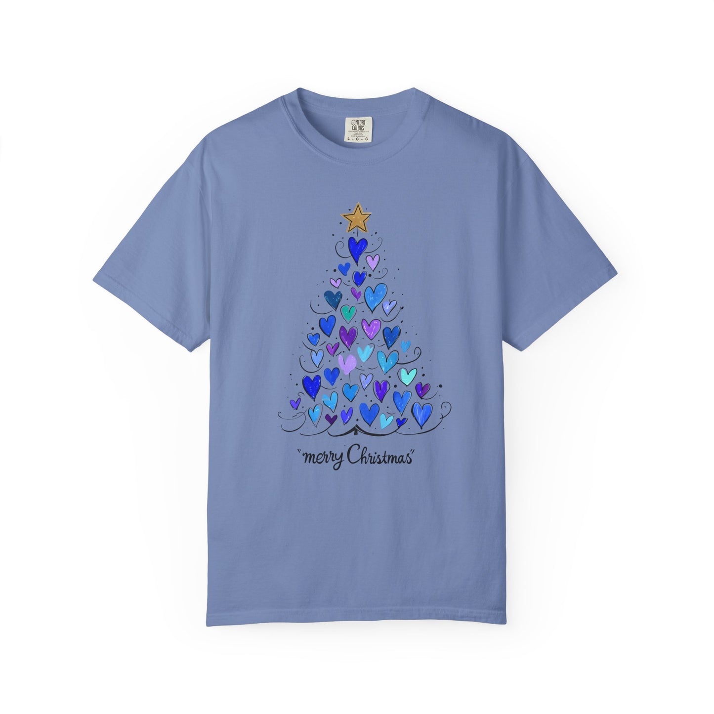 Cute Christmas Tree Heart Unisex T-shirt, Holiday Shirt, Festive Tee, Christmas Gift, Xmas Clothing