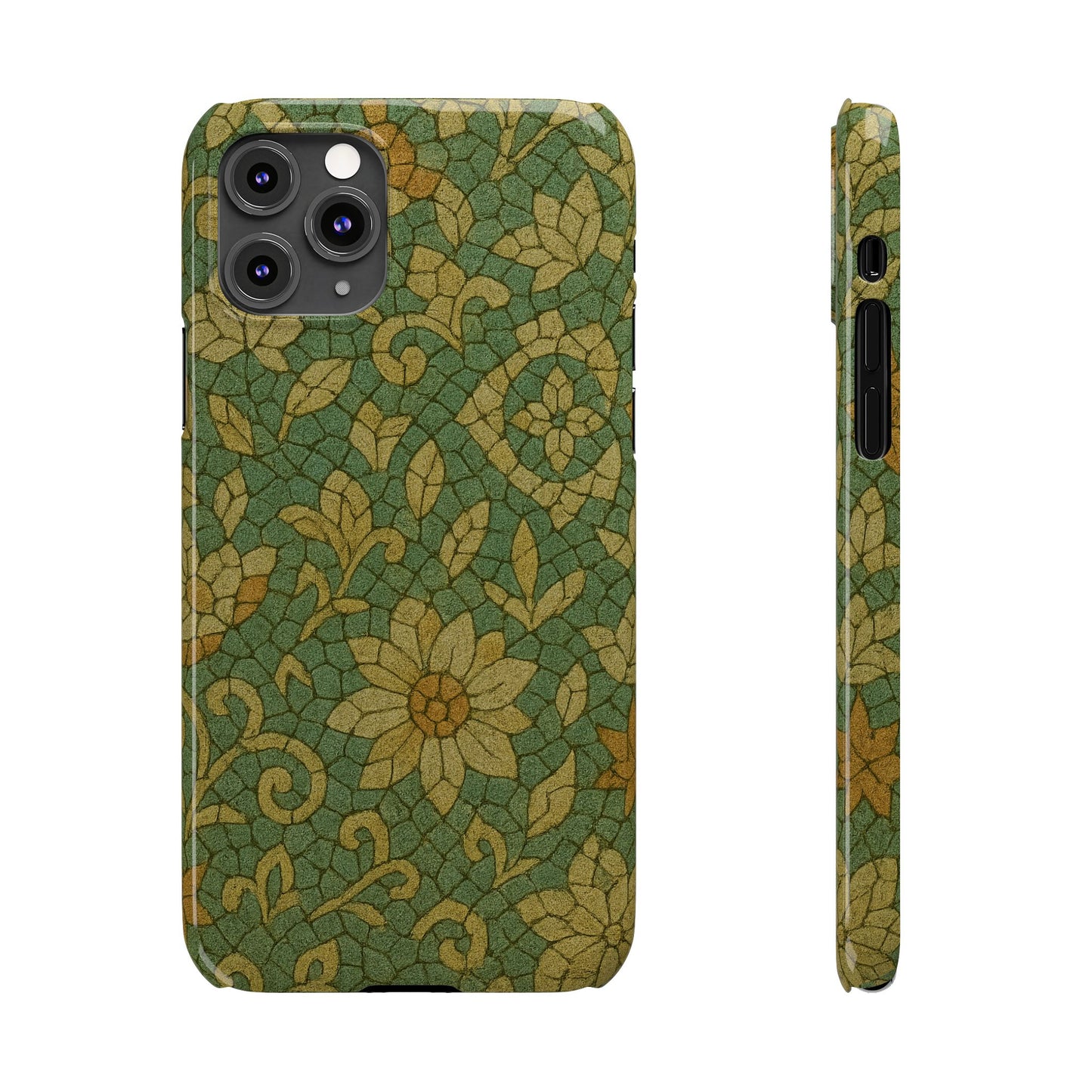 Slim Phone Cases Desert Bloom Boho Mosaic iPhone Case | Handcrafted Ceramic Tile Look | Warm Terracotta & Rose