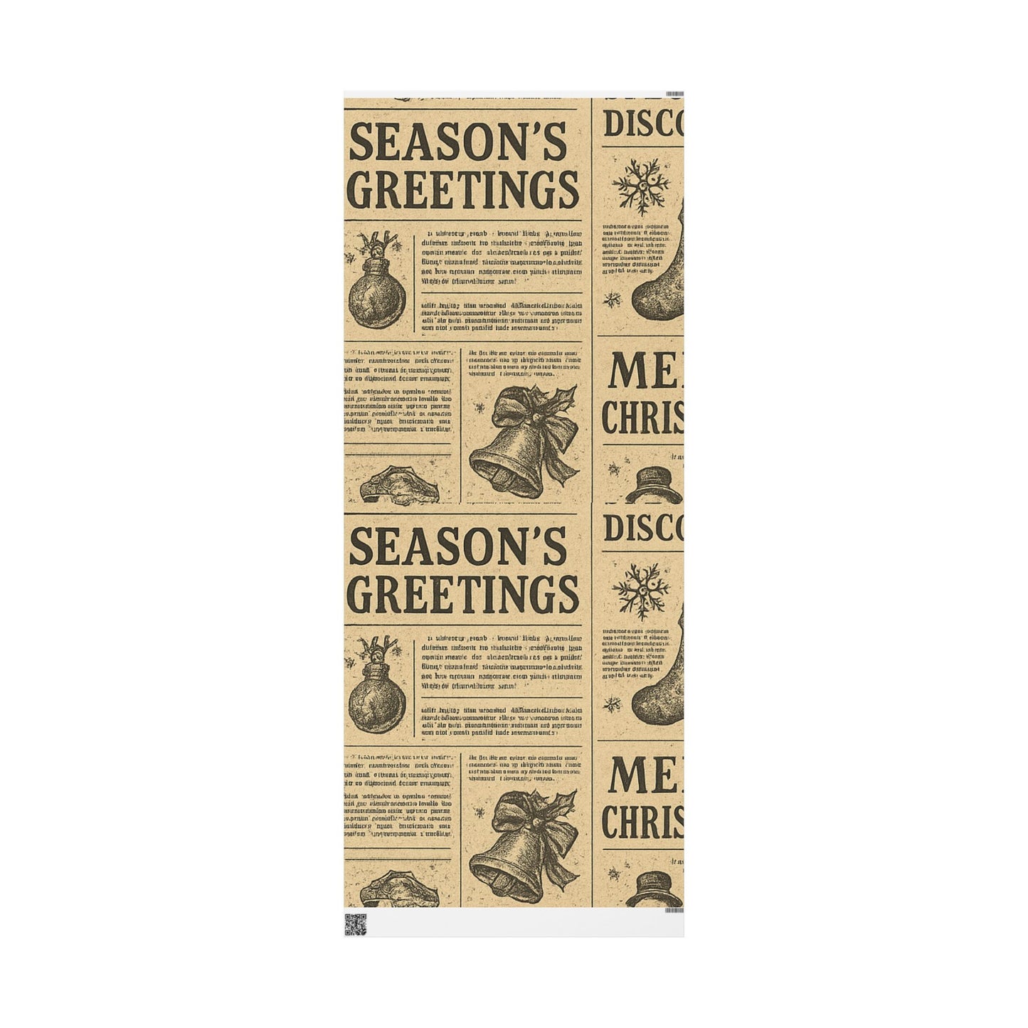 Wrapping Papers Vintage Newspaper Christmas Wrapping Paper | Black & White Retro Holiday Gift Wrap