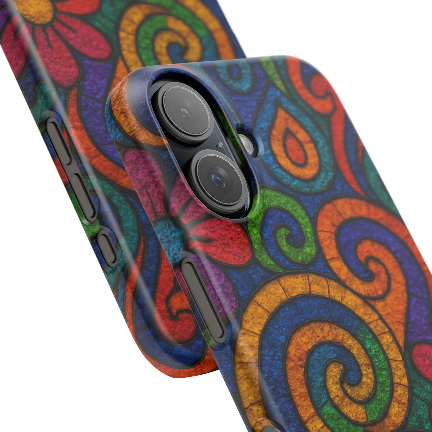 Psychedelic Hippie Phone Case, Boho Rainbow Retro 70s Groovy Art Cover