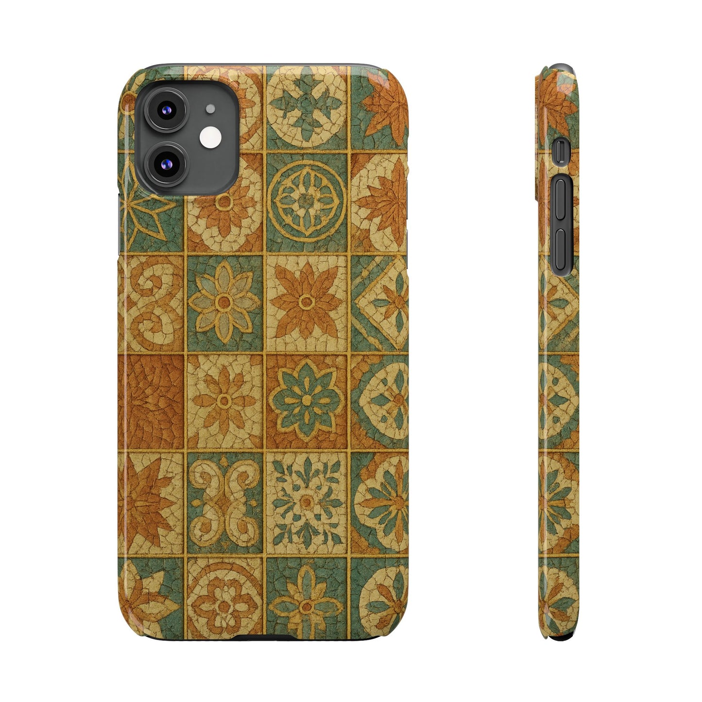 Slim Phone Cases Broken Beauty 3D Glass iPhone Case | Shattered Tile Aesthetic | Gold Lines & Textured Resin Effect