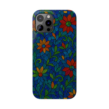 Slim Phone Cases Mystic Aura Mosaic  | 3D Iridescent Glass Tiles | Bohemian Energy Design