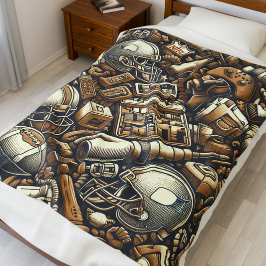 Velveteen Plush Blanket NFL Football Season