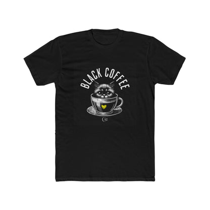 Unisex Cotton Crew Tee Black coffee cat
