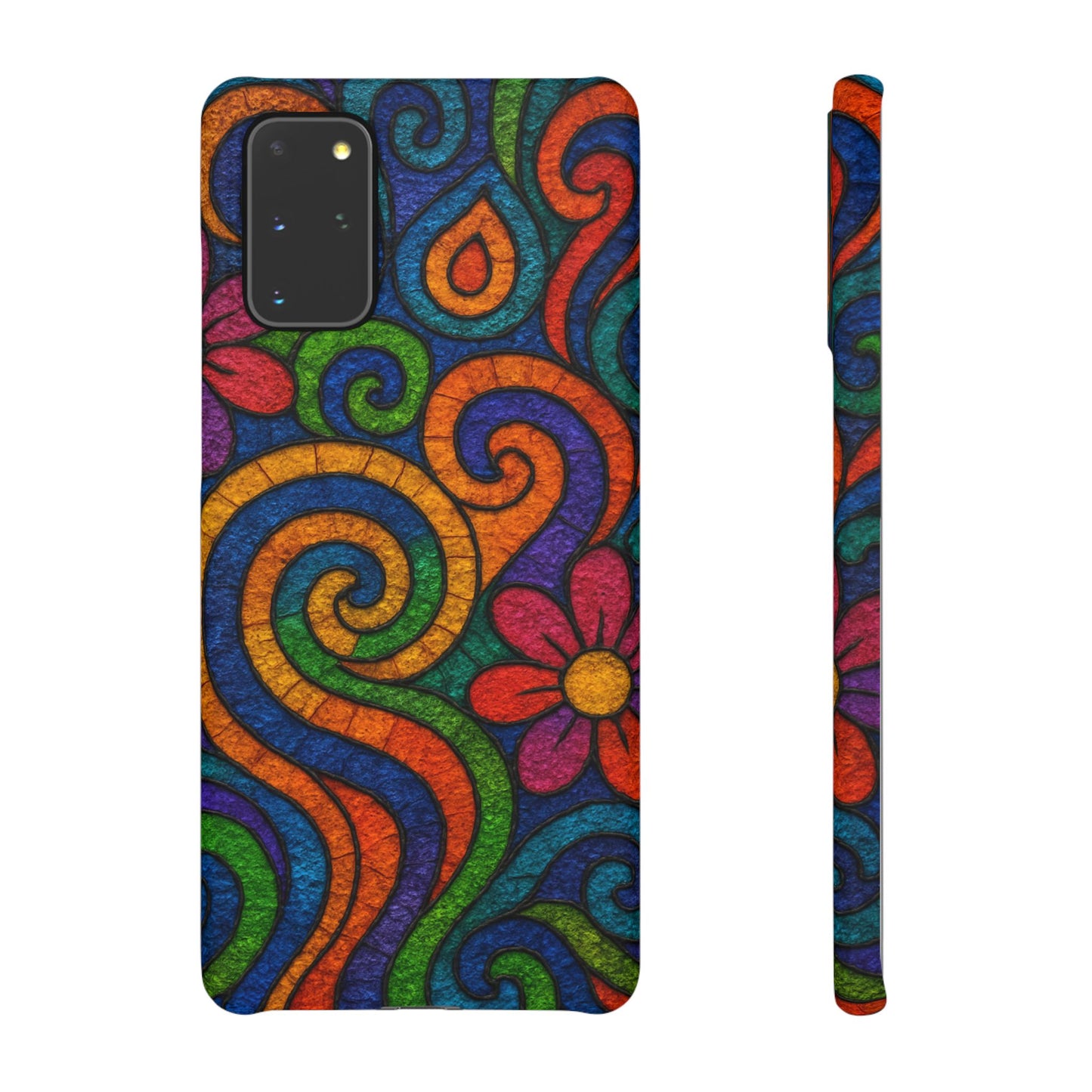 Psychedelic Hippie Phone Case, Boho Rainbow Retro 70s Groovy Art Cover