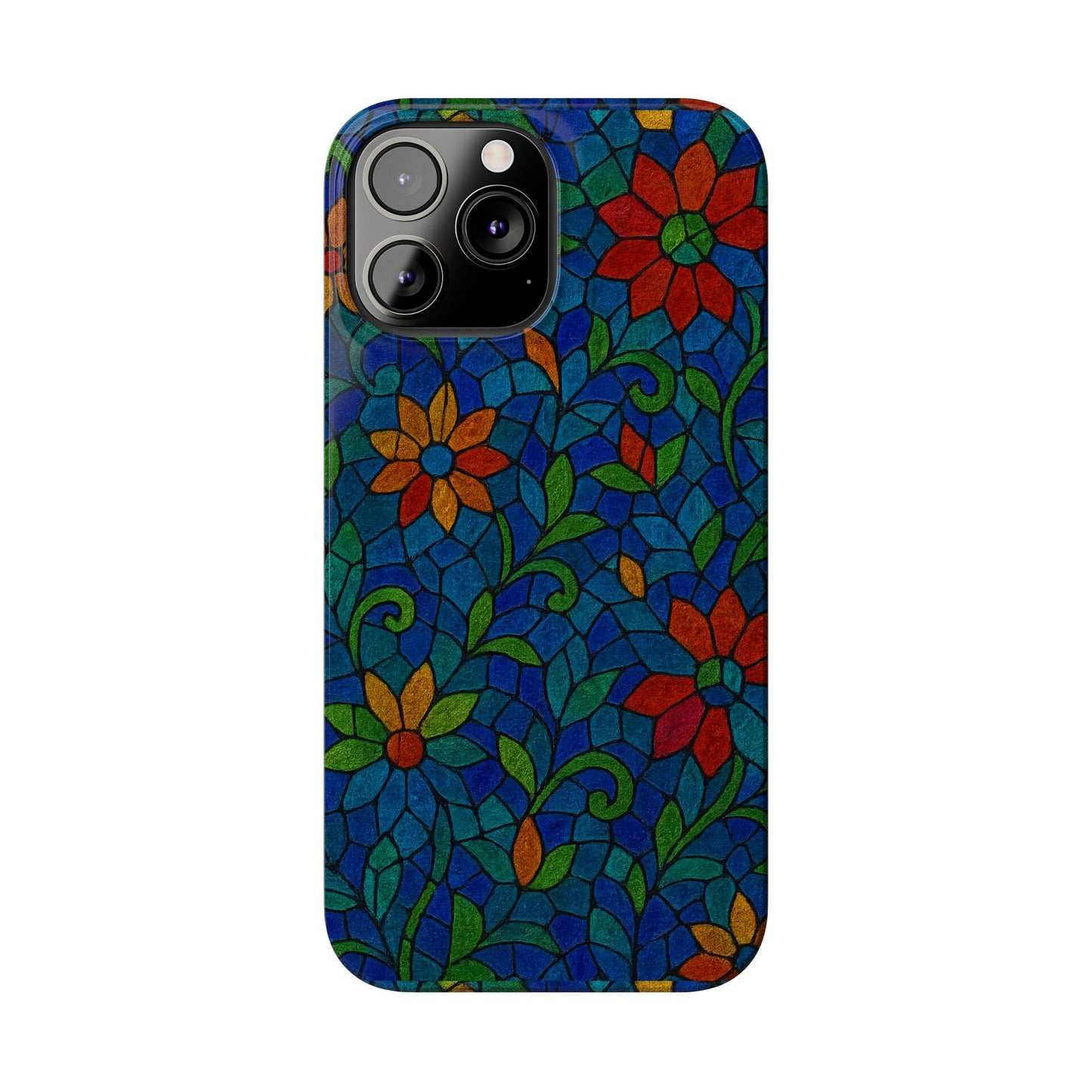 Slim Phone Cases Mystic Aura Mosaic  | 3D Iridescent Glass Tiles | Bohemian Energy Design