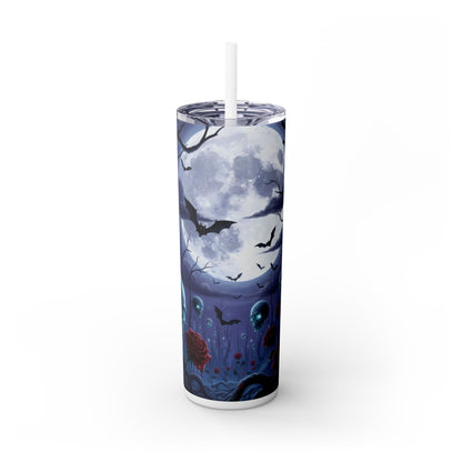Rose Skull Skinny Tumbler, 20oz