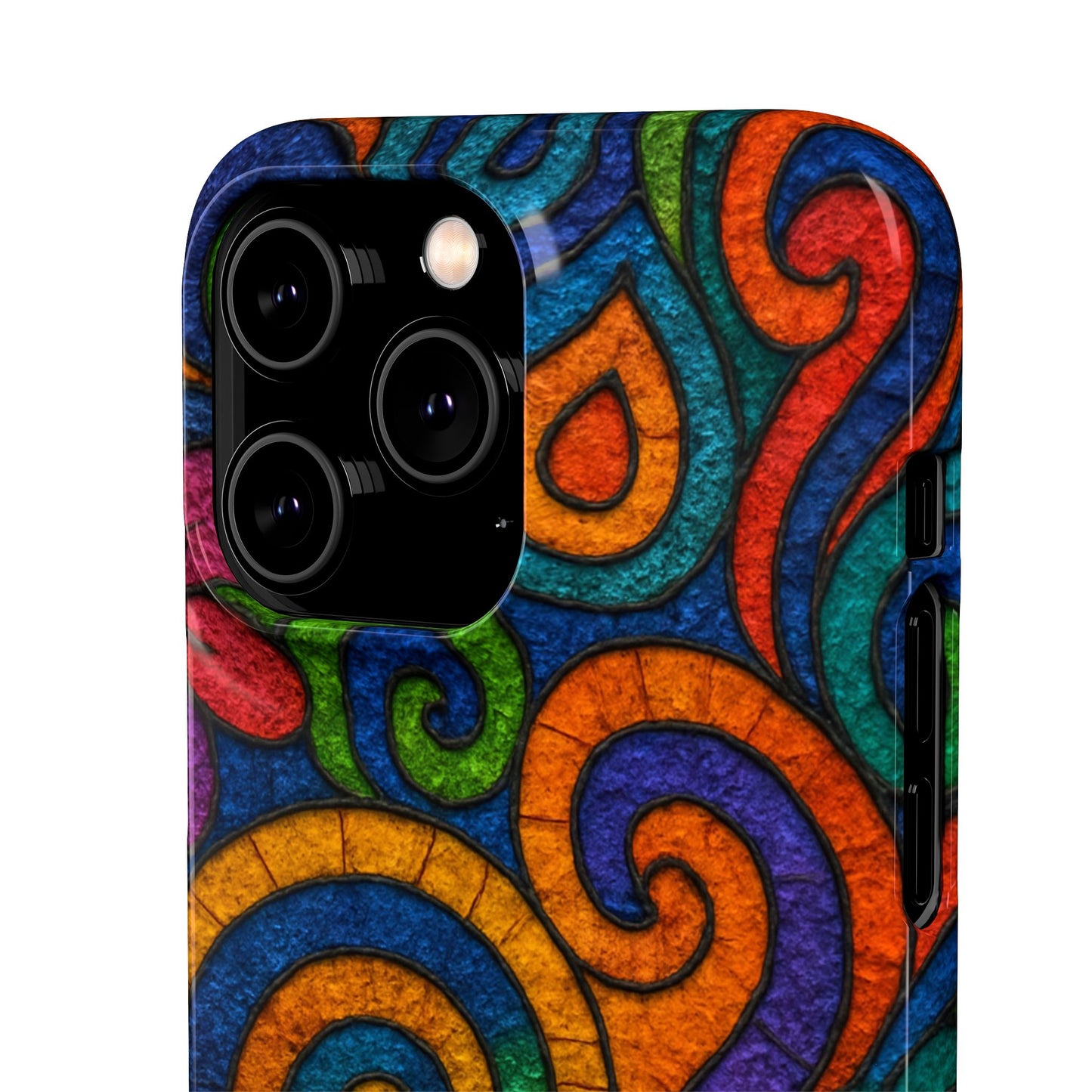 Psychedelic Hippie Phone Case, Boho Rainbow Retro 70s Groovy Art Cover
