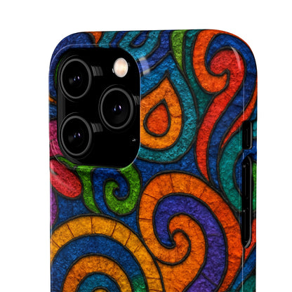 Psychedelic Hippie Phone Case, Boho Rainbow Retro 70s Groovy Art Cover