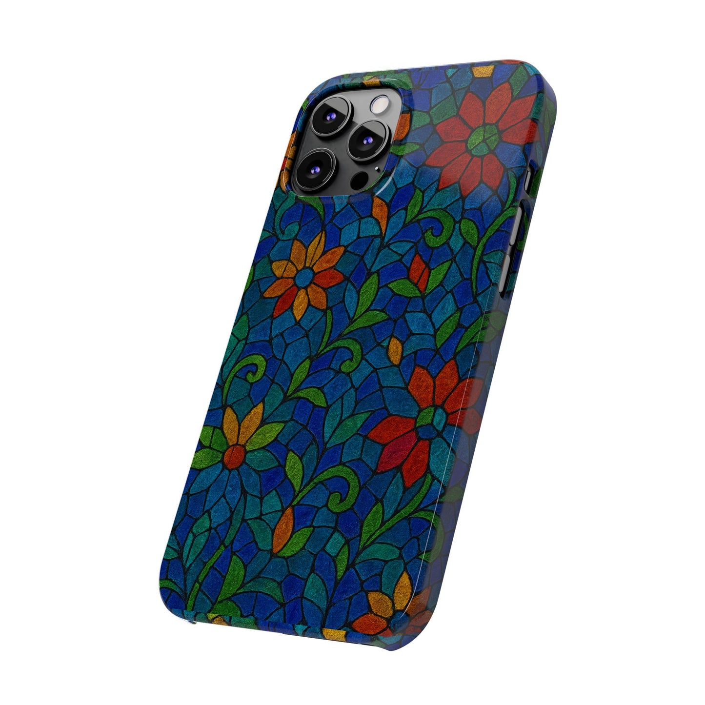 Slim Phone Cases Mystic Aura Mosaic  | 3D Iridescent Glass Tiles | Bohemian Energy Design