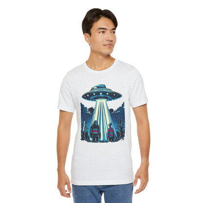 Alien Spaceship and Bigfoot Ugly Christmas Sweater Tee