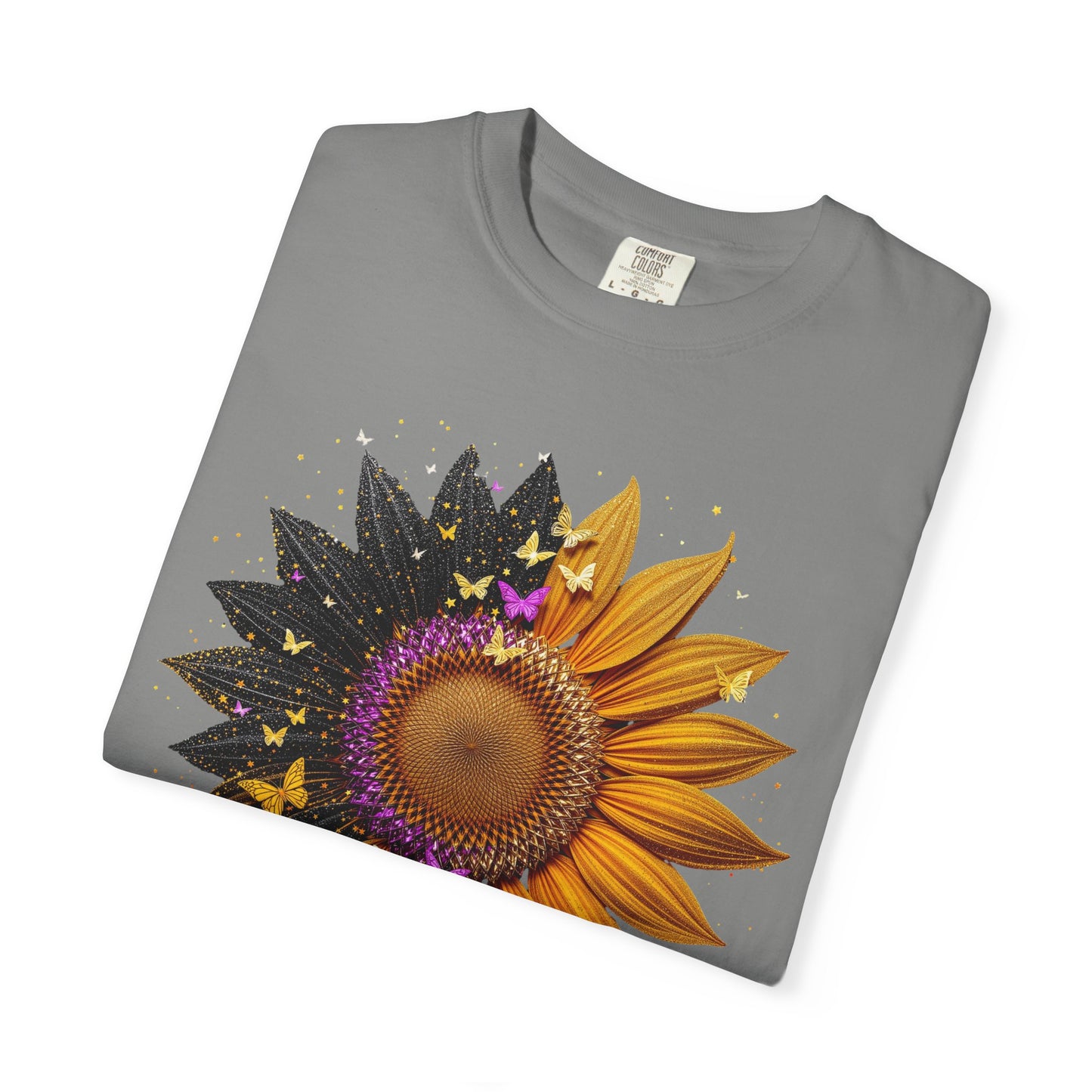 Sunflower Unisex Garment-Dyed T-shirt, Yellow Flower Tee, Floral Shirt, Botanical Top, Nature Lover Gift