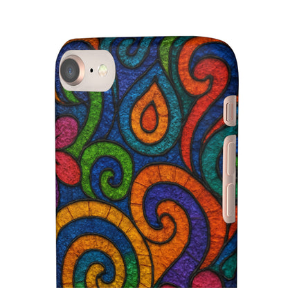 Psychedelic Hippie Phone Case, Boho Rainbow Retro 70s Groovy Art Cover