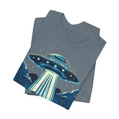 T-Shirt Alien and Bigfoot,  Ugly Christmas Sweater Tee, Funny UFO Holiday Shirt