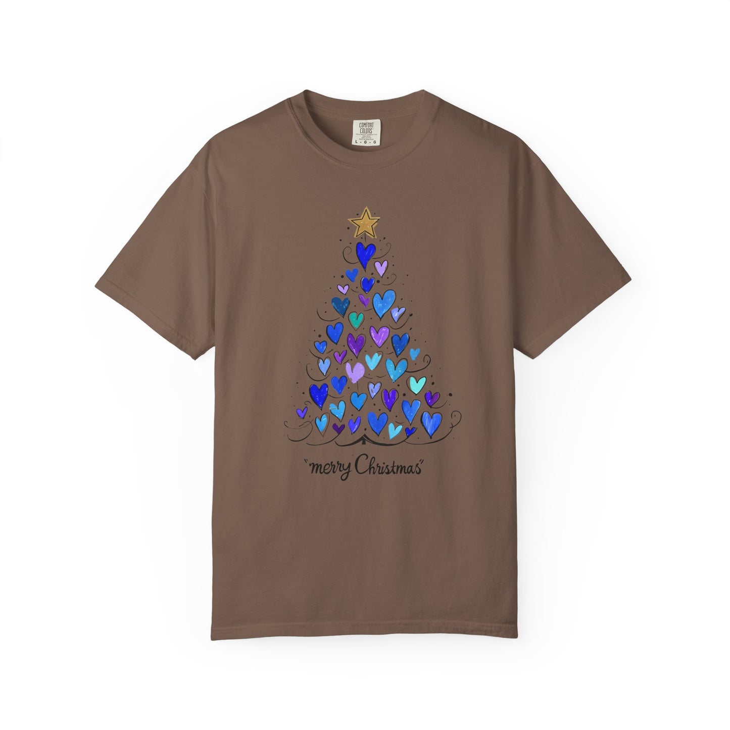 Cute Christmas Tree Heart Unisex T-shirt, Holiday Shirt, Festive Tee, Christmas Gift, Xmas Clothing