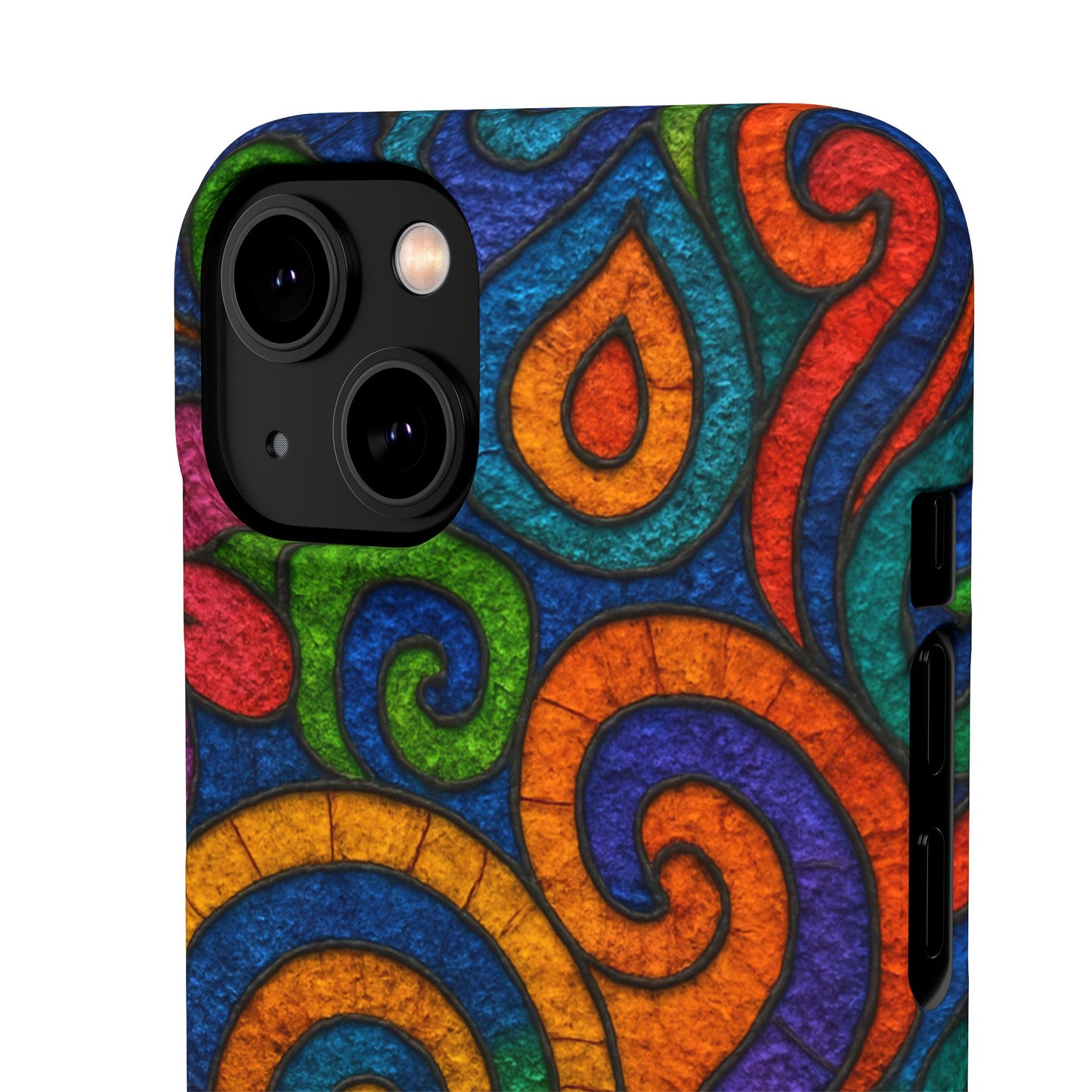 Psychedelic Hippie Phone Case, Boho Rainbow Retro 70s Groovy Art Cover