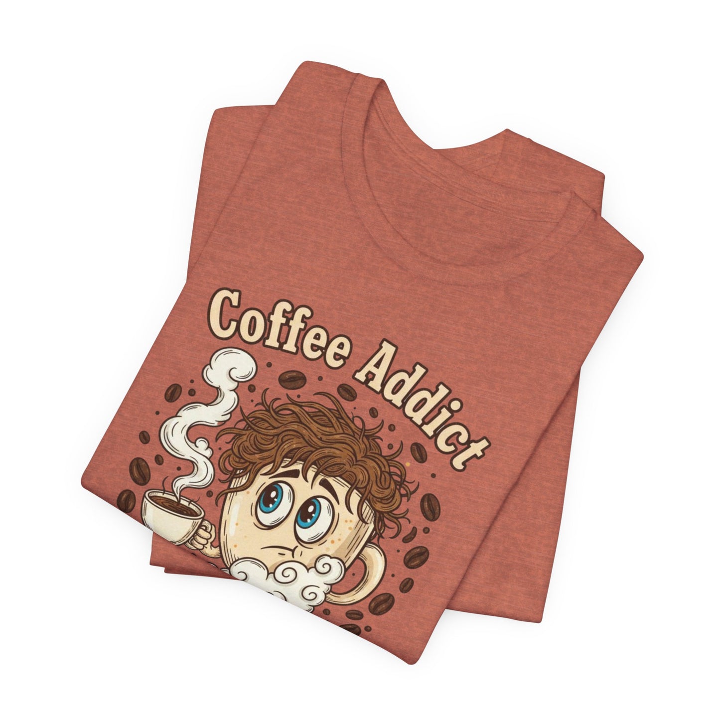 Coffee Addict Unisex Tee, Funny Caffeine Lover Shirt, Graphic T-Shirt, Chaos & Coffee Short Sleeve Top, Gift for Barista, Coffee Obsessed