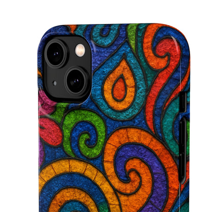 Psychedelic Hippie Phone Case, Boho Rainbow Retro 70s Groovy Art Cover
