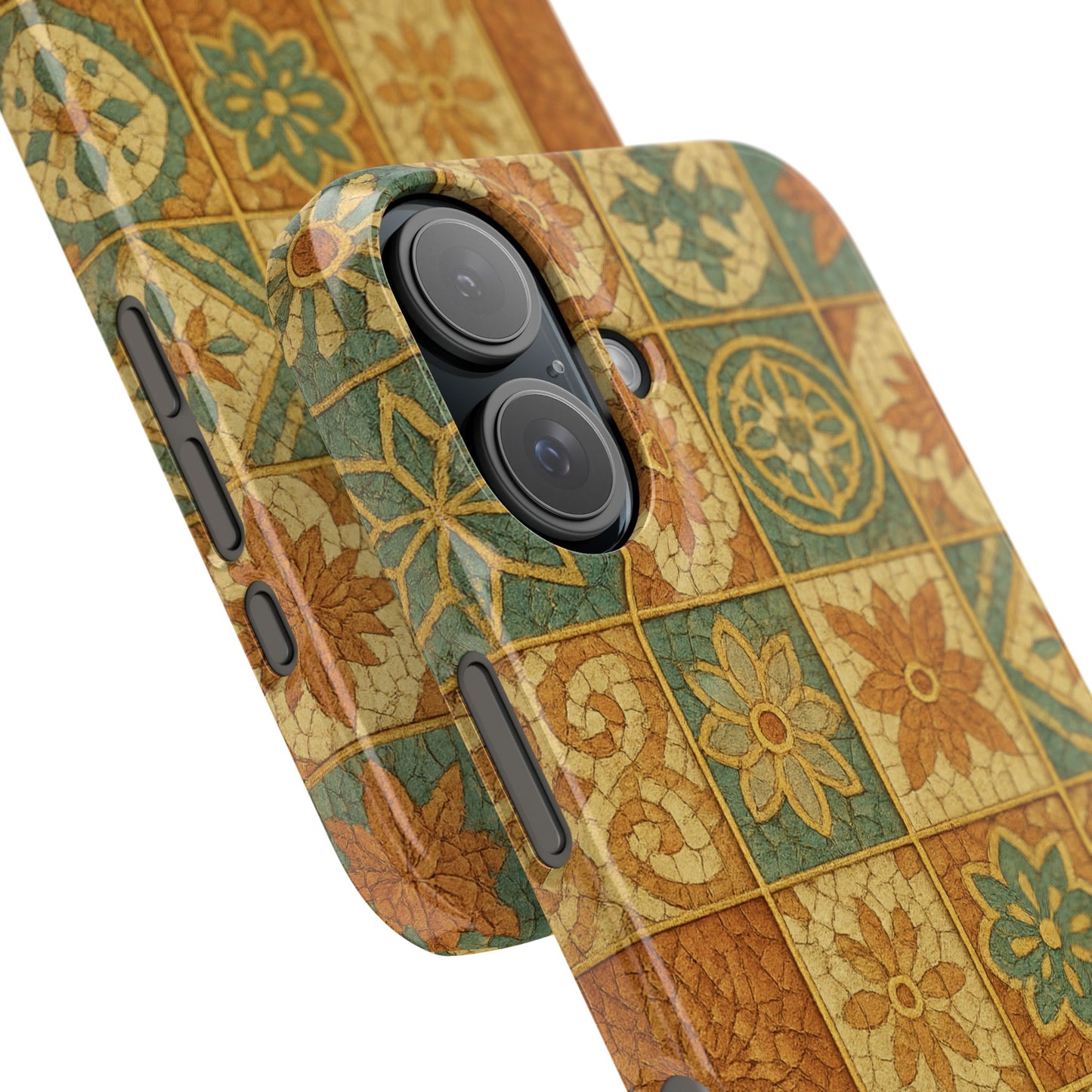 Slim Phone Cases Broken Beauty 3D Glass iPhone Case | Shattered Tile Aesthetic | Gold Lines & Textured Resin Effect