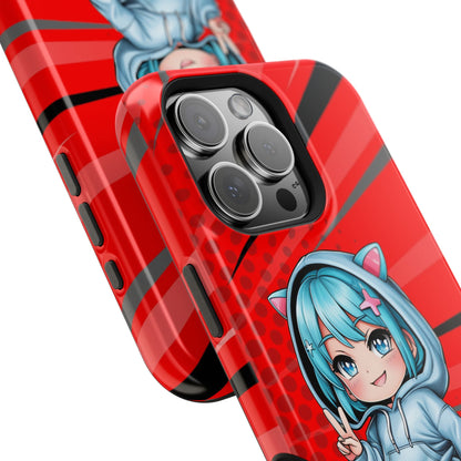 Phone Cases, Cute Chibi Girl in Cat Hoodie, Kawaii Anime Design, Protective Cover, Gift for Anime Fans, Cute Phone Accessories, Cat Lover