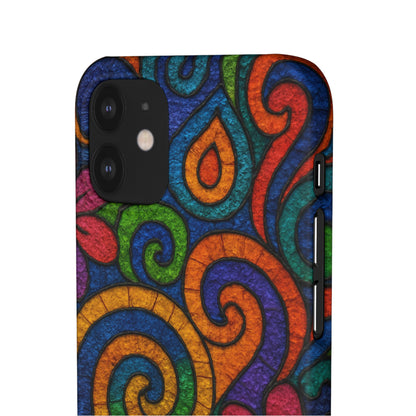 Psychedelic Hippie Phone Case, Boho Rainbow Retro 70s Groovy Art Cover