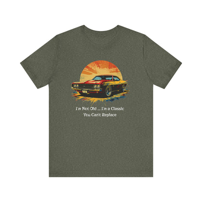 Vintage Car Lover Jersey Short Sleeve Tee - Iam not old you cant replace me