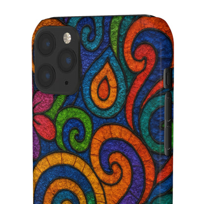 Psychedelic Hippie Phone Case, Boho Rainbow Retro 70s Groovy Art Cover