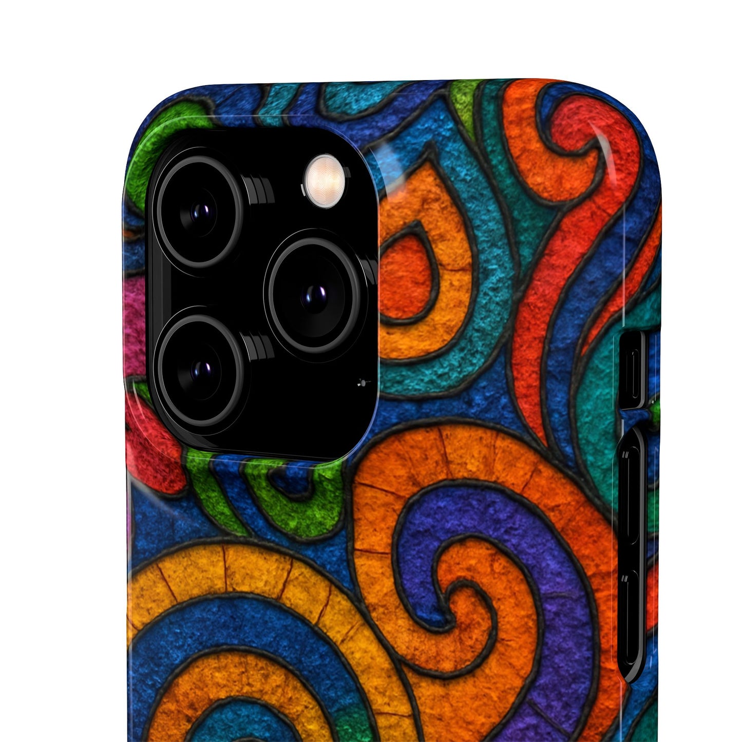 Psychedelic Hippie Phone Case, Boho Rainbow Retro 70s Groovy Art Cover