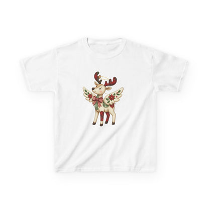 Christmas Deer Patchwork Kids Tee - Festive Children's Clothing