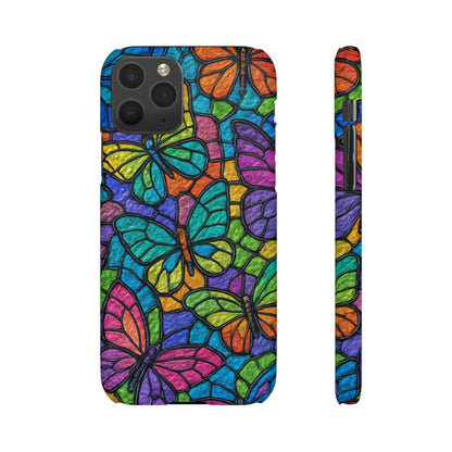 Psychedelic Butterfly Mosaic Phone Case, Trippy Hippie Butterflies,  Rainbow Stained-Glass Art Cover | Boho Festival Aesthetic Case