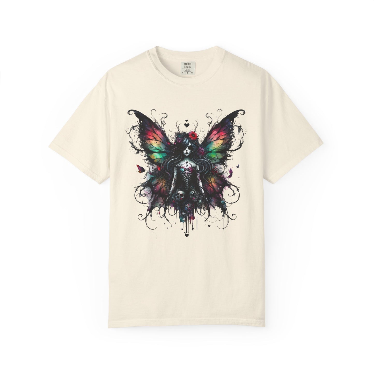 Gothic Fairy Tattoo T-shirt, Dark Fantasy Tee, Alternative Clothing, Magical Creature Shirt, Unique Gift Idea